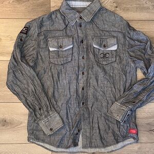 COOGI Gray Denim Button-Up Shirt